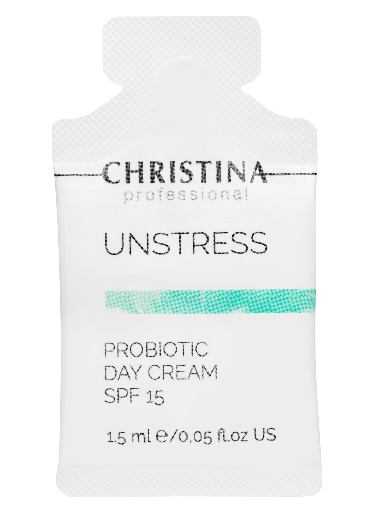 Christina Unstress-Probiotic day cream SPF-15 sachets kit - Дневной крем с пробиотическим действием SPF 15 в инд. саше 1,5 мл х 30 шт - вид 1 миниатюра