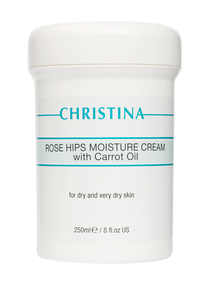 Christina Rose Hips Moisture Cream with Carrot Oil for dry and very dry skin – Увлажняющий крем с маслом моркови для сухой и очень сухой кожи «Шиповник» 250 мл - вид 1 миниатюра