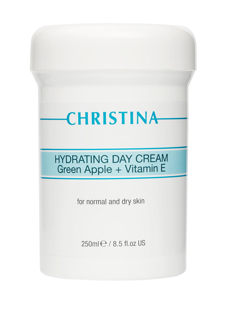 Christina Hydrating Day Cream Green Apple + Vitamin E for normal and dry skin – Увлажняющий дневной крем с витамином Е для нормальной и сухой кожи «Зеленое яблоко» 250 мл - вид 1 миниатюра