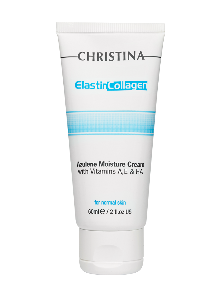 Christina ElastinCollagen Azulene Moisture Cream with Vitamins A, E & HA for normal skin – Увлажняющий крем с витаминами A, E и гиалуроновой кислотой для нормальной кожи «Эластин, коллаген, азулен» 60 мл - вид 1 миниатюра