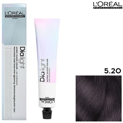 Loreal DiaLIGHT Краска для волос 5.20 светлый шатен интенсивный фиолетовый, 50 мл