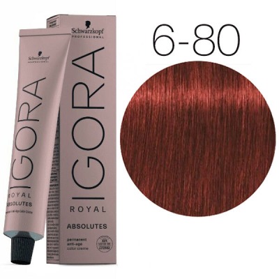 Schwarzkopf Краска IGORA Royal Absolutes 6-80 Темно-русый красный, 60мл