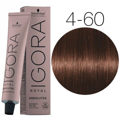 Schwarzkopf Краска IGORA Royal Absolutes 4-60 Средне-коричневый коричневый натуральный, 60мл