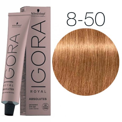 Schwarzkopf Краска IGORA Royal Absolutes 8-50 Светлый русый золотистый натуральный, 60мл - вид 1 миниатюра