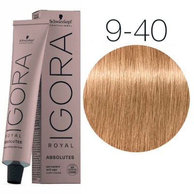 Schwarzkopf Краска IGORA Royal Absolutes 9-40 Блондин бежевый натуральный, 60мл - вид 1 миниатюра