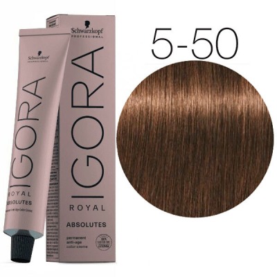 Schwarzkopf Краска IGORA Royal Absolutes 5-50 Светлый коричневый золотистый, 60мл