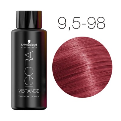 Schwarzkopf Igora Vibrance 9,5-98 Светлый блондин пастельный фиолетово-красный Безаммиачный краситель тон-в-тон 60 мл - вид 1 миниатюра