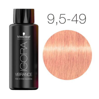 Schwarzkopf Igora Vibrance 9,5-49 cветлый блондин пастельный бежевый фиолетовый Безаммиачный краситель тон-в-тон 60 мл