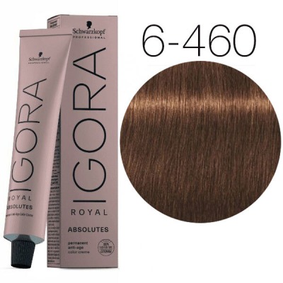 Schwarzkopf Краска IGORA Royal Absolutes 6-460 Темный русый бежевый шоколадный натуральный, 60мл