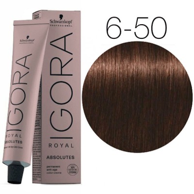 Schwarzkopf Краска IGORA Royal Absolutes 6-50 Темный русый золотистый натуральный, 60мл - вид 1 миниатюра