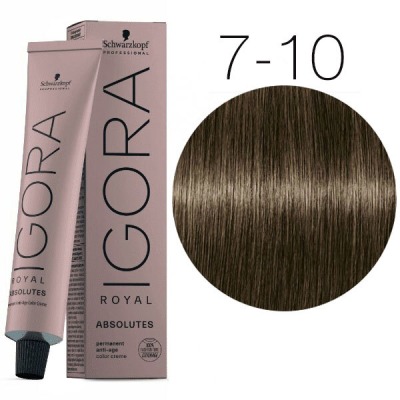 Schwarzkopf Краска IGORA Royal Absolutes 7-10 Средний русый сандрэ натуральный, 60мл - вид 1 миниатюра