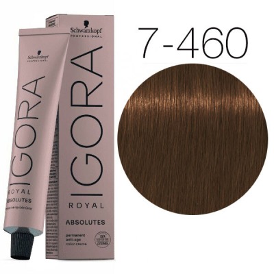 Schwarzkopf Краска IGORA Royal Absolutes 7-460 Средний русый бежевый шоколадный натуральный 60 мл, 60мл