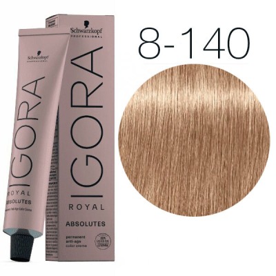 Schwarzkopf Краска IGORA Royal Absolutes 8-140 Светлый русый сандрэ бежевый натуральный, 60мл - вид 1 миниатюра