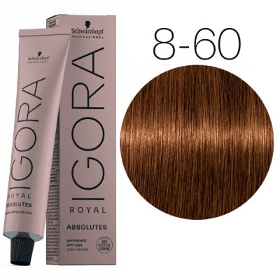 Schwarzkopf Краска IGORA Royal Absolutes 8-60 Светлый русый шоколадный натуральный, 60мл