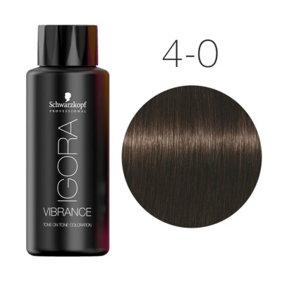 Schwarzkopf Vibrance Крем-краска для волос 4-0 средний коричневый натуральный 60 мл - вид 1 миниатюра