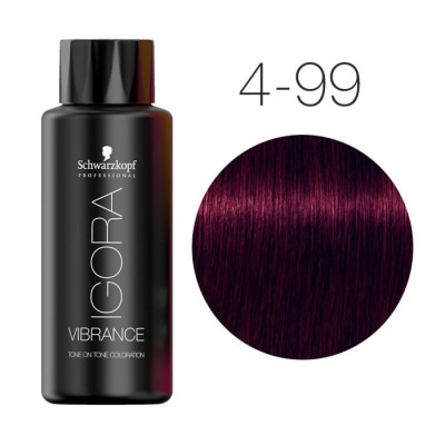 Schwarzkopf Vibrance Крем-краска для волос 4-99 Средне коричневый фиолетовый экстра 60 мл