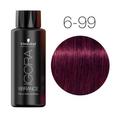 Schwarzkopf Vibrance Крем-краска для волос 6-99 Тёмный русый фиолетовый экстра 60 мл - вид 1 миниатюра