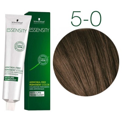 Schwarzkopf Essensity 5-0 (CВЕТЛЫЙ КОРИЧНЕВЫЙ НАТУРАЛЬНЫЙ) Безаммиачный краситель 60 мл